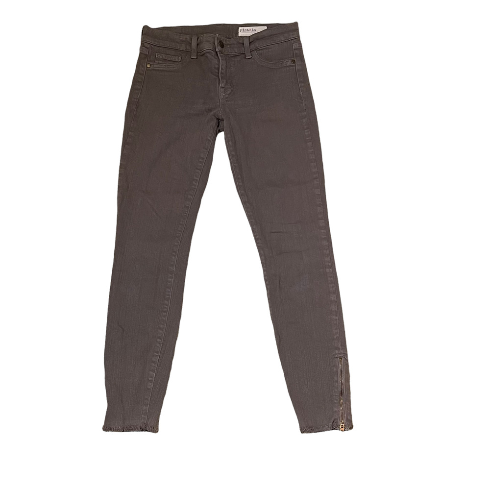 Pistola‎ Womens Ankle Jeans Size 26 Green Skinny P8593C Zip Leg Cuff Denim 26X26